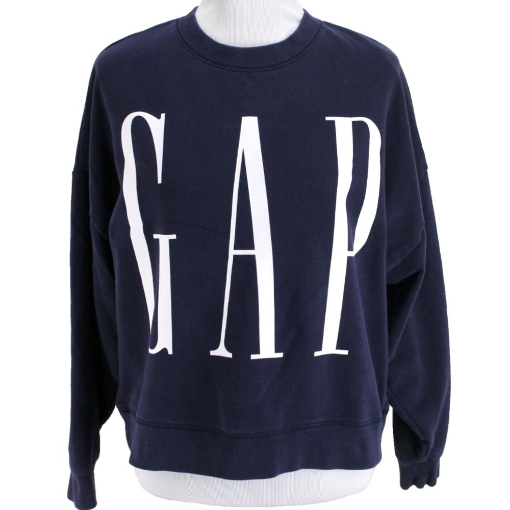 GAP Spellout Cropped Crewneck with Large White Logo